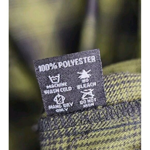 Dixxon Flannel Lone Wolf Shirt Mens Large Green Plaid Long Sleeve Snap Button Up - Picture 4 of 6